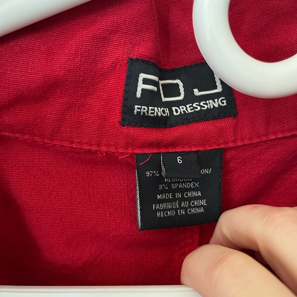 Cropped jacket, cherry red - Picture 3 of 5